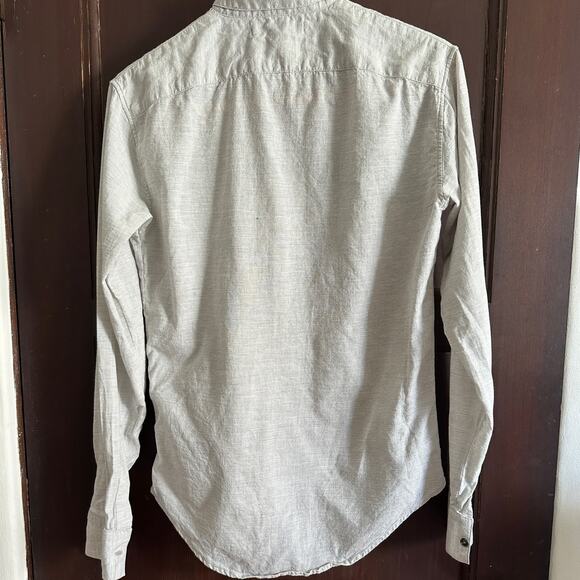 OUTERKNOWN | Gray and White Striped Button Down Studio Shirt | Size Extra Small - Picture 4 of 6